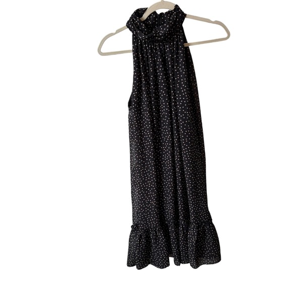 Just...Taylor Dresses & Skirts - Just Taylor Black Cream Polka Dot‎ Halter Dress Sleeveless Ruffle Hem Size 4